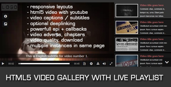 html5 video player playlist