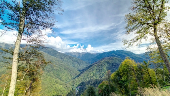 Autumn in High Mountains. Sochi, Russia. Krasnaya Polyana alt