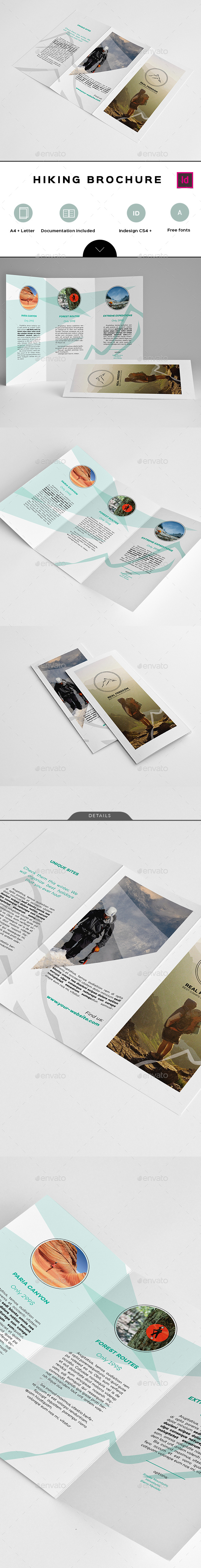 Mountain Hiking Trifold Brochure - Informational Brochures