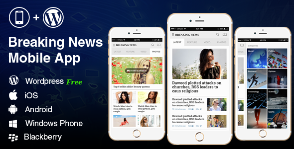 Full Android, iOS Mobile Application for Wordpress News, Blog - Breaking News - CodeCanyon Item for Sale