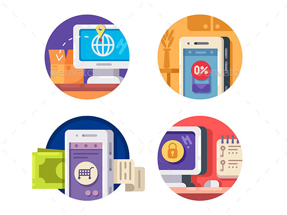 Internet Technology Icons - Web Elements Vectors