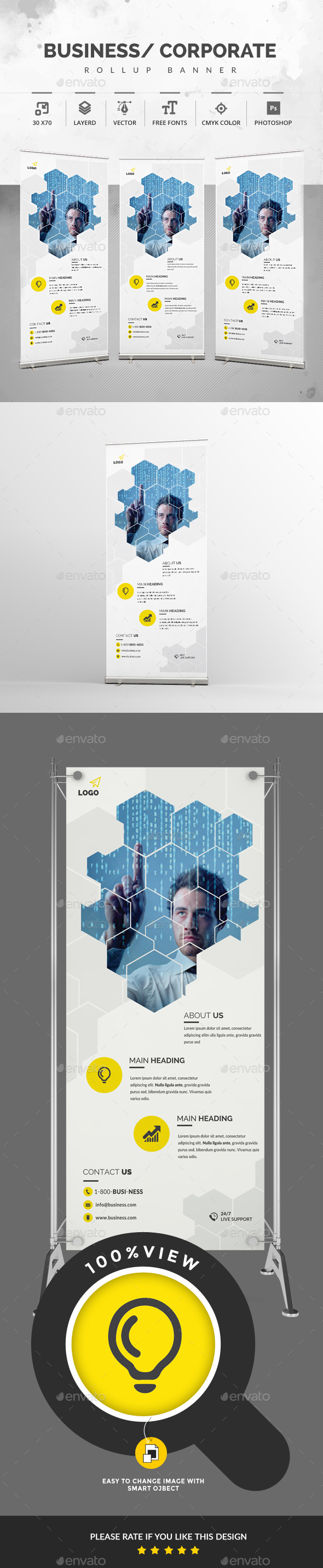 Corporate Rollup Banner - Signage Print Templates