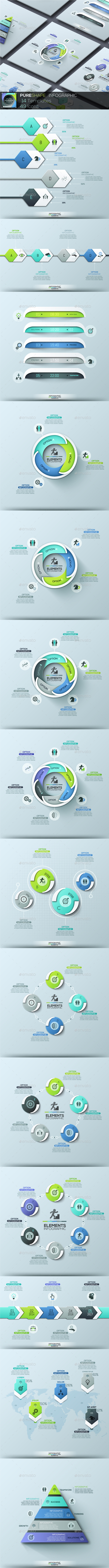 Pure Shape Infographic. Set 7 - Infographics