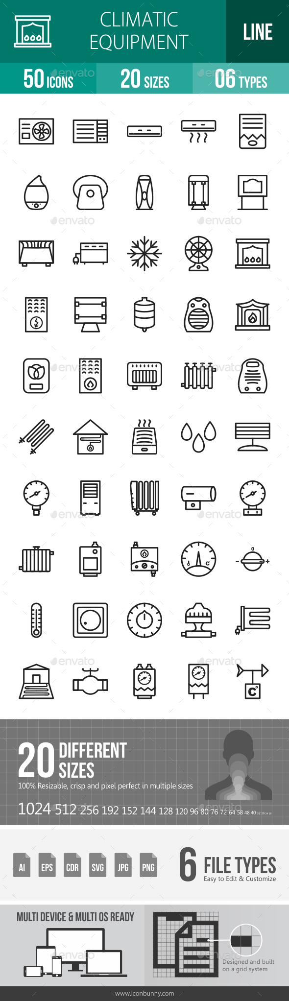 Climatic Equipment Line Icons - Icons