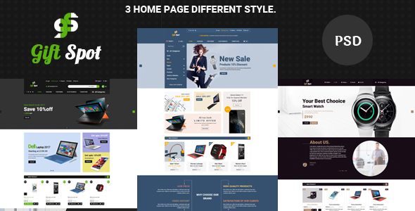 GiftShope Commerce PSD - ThemeForest 19109064