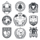 Set Boxing Badges, Stickers Isolated on White.