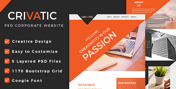 Crivatic | Creative Corporate Theme - PSD Templates