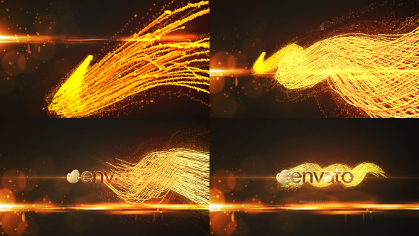 Glowing Particles Logo Reveal 22 : Golden Particles 06
