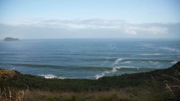 View on Beach Break Waves on Surf Beach
