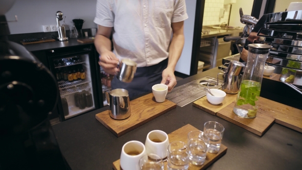 barista works in artisan cafe shop by derepentebcn videohive barista works