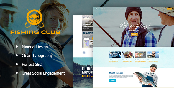 Fishing and Hunting Club WordPress Theme - Travel Retail