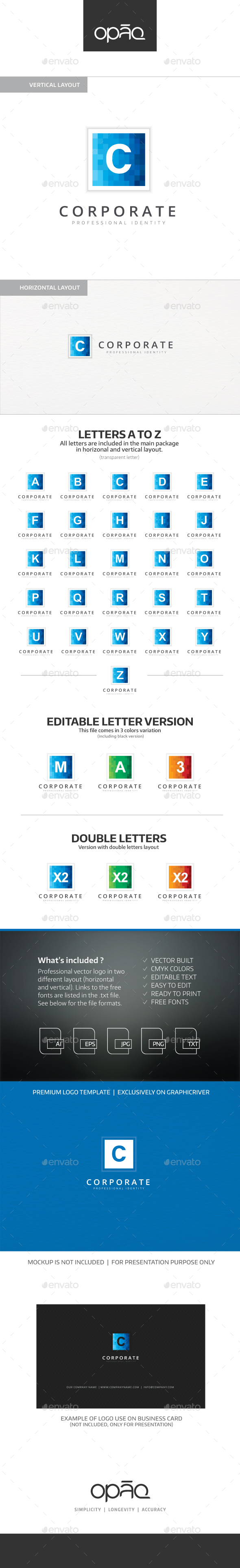 A to Z Editable Letter Logo - Letters Logo Templates