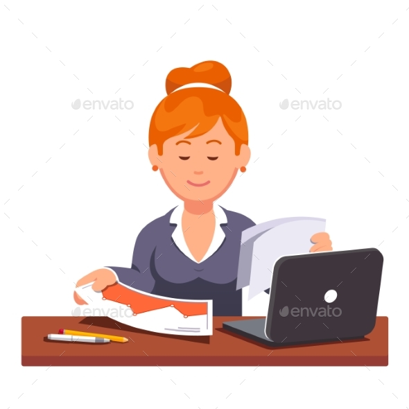 Auditor Woman Doing Commercial Business Audit - Concepts Business