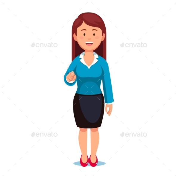 Businesswoman Pointing with Index Finger at Viewer - Concepts Business