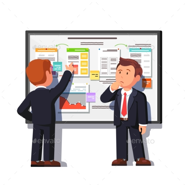 Business Man Showing Project Process to Boss - Concepts Business