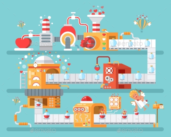 Vertical Illustration of Isolated Conveyor - Flowers & Plants Nature