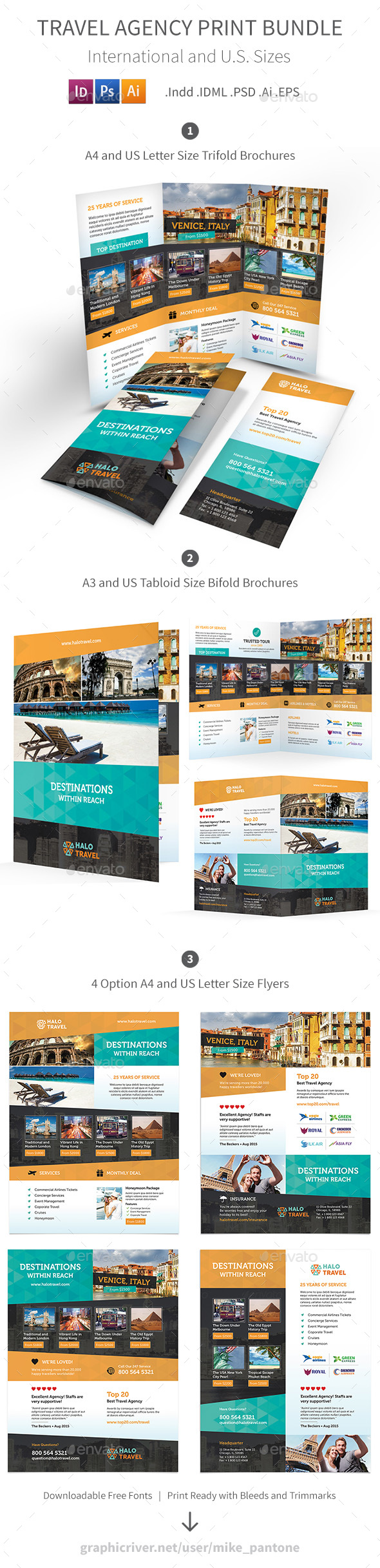 Travel Agency Print Bundle 2 - Informational Brochures