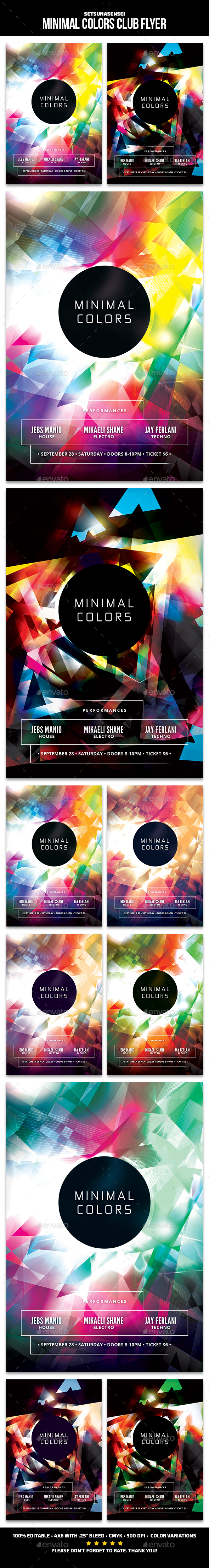 Minimal Colors Club Flyer - Clubs & Parties Events