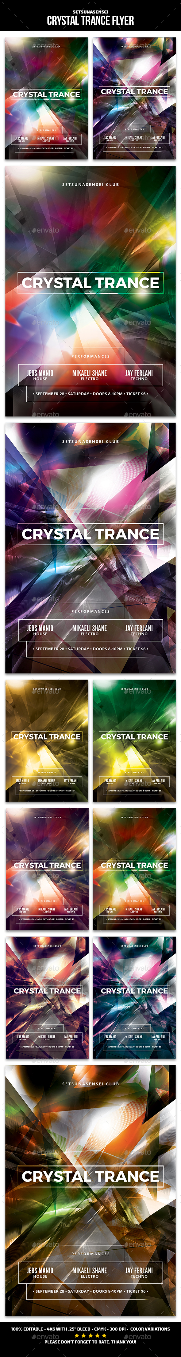 Crystal Trance Flyer - Clubs & Parties Events