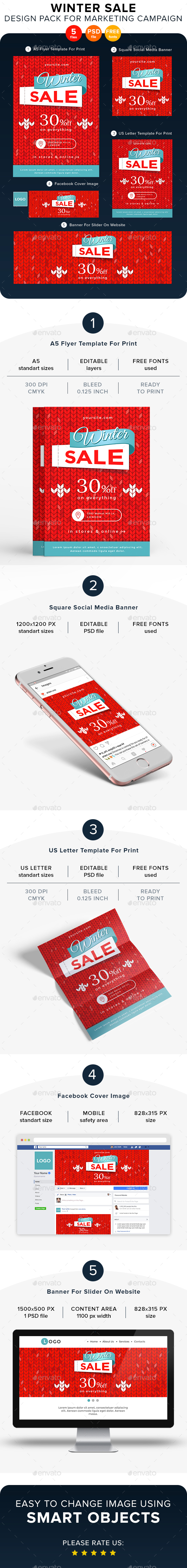 Winter Sale Pack - Print Templates