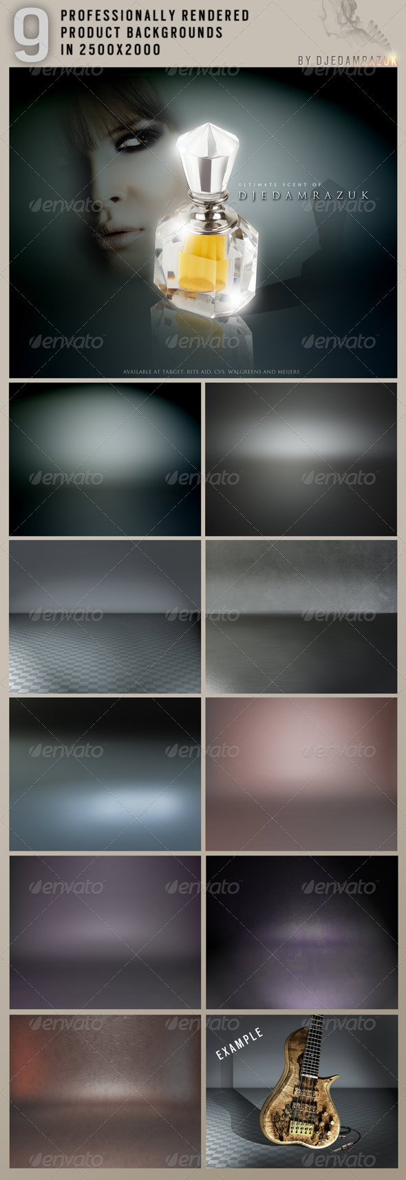 9 Rendered Backdrop Scenes in 2500x2000 - Miscellaneous Backgrounds