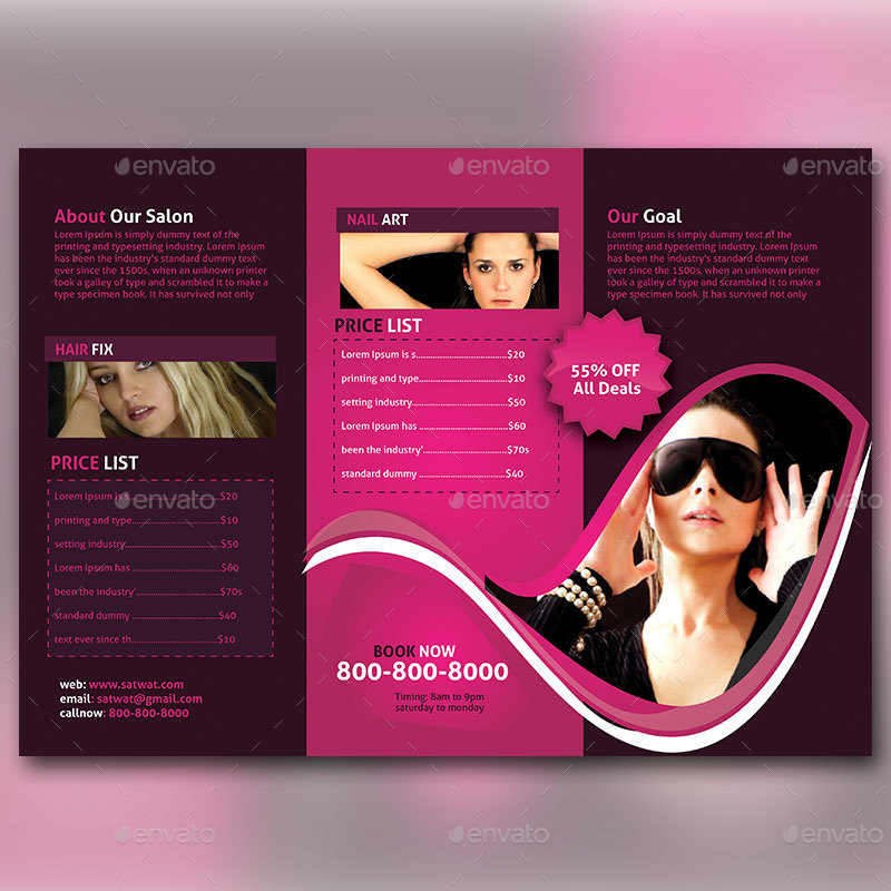 Beauty Salon Trifold by Designcrew | GraphicRiver