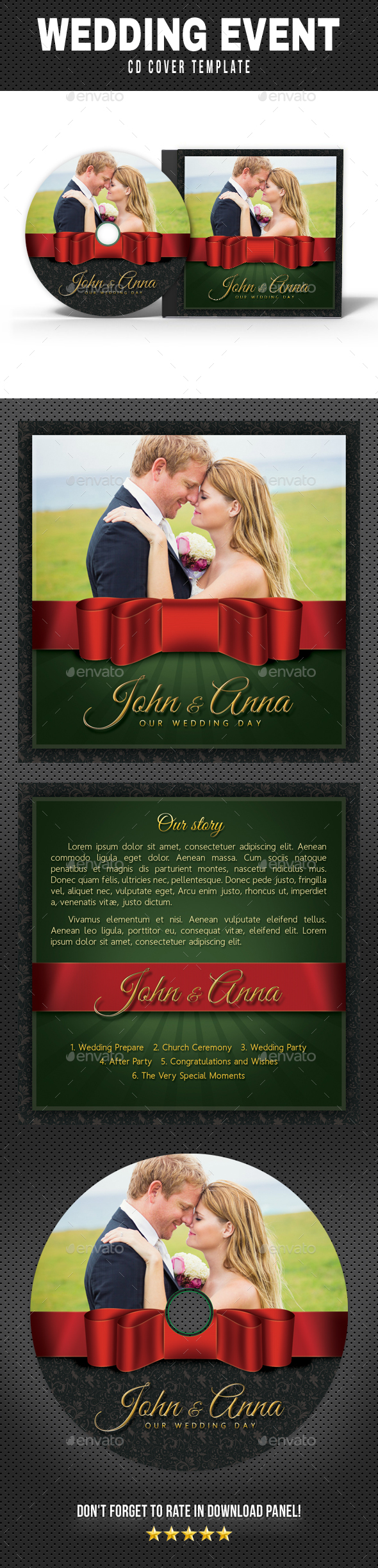 Wedding Event CD Cover v17 - CD & DVD Artwork Print Templates