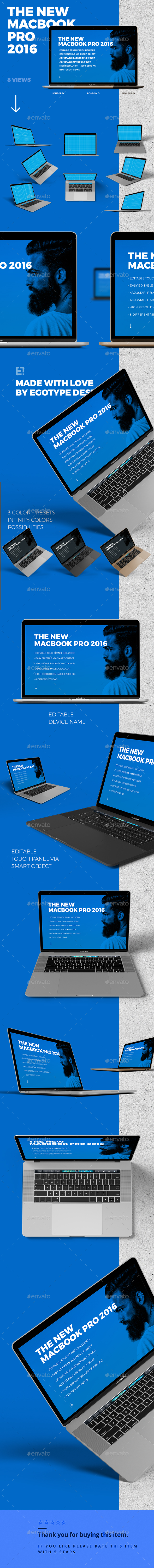 MacBook 2016 Mockup - Laptop Displays