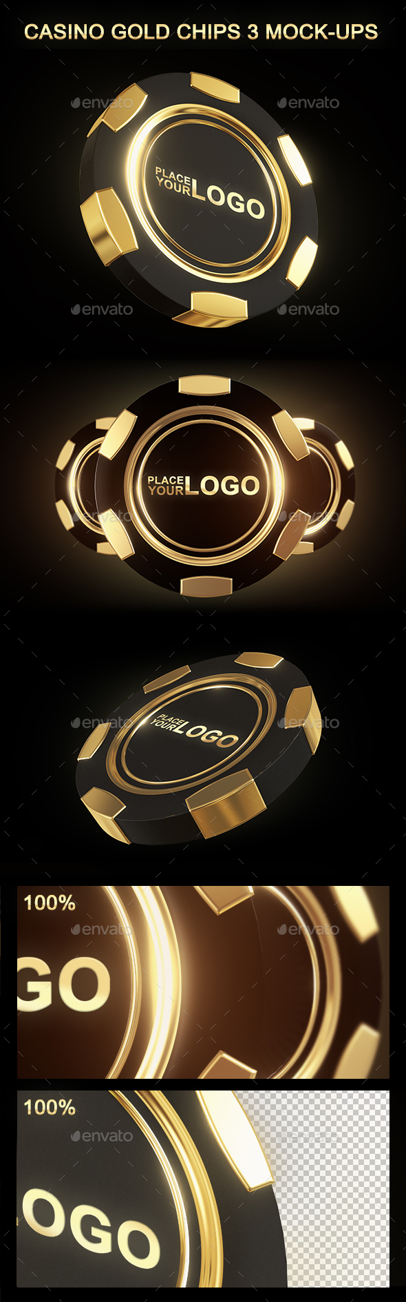 Casino Gold Chip Mockup by gio_keresa GraphicRiver