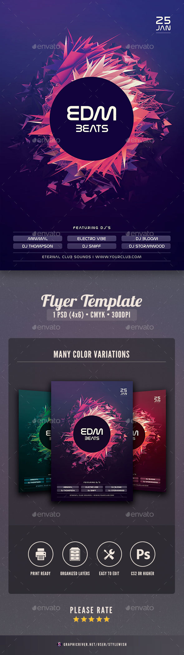 EDM Beats Flyer - Clubs & Parties Events