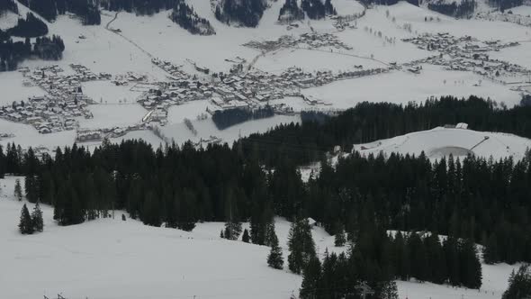Tilt view of Kitzbuhel during winter alt