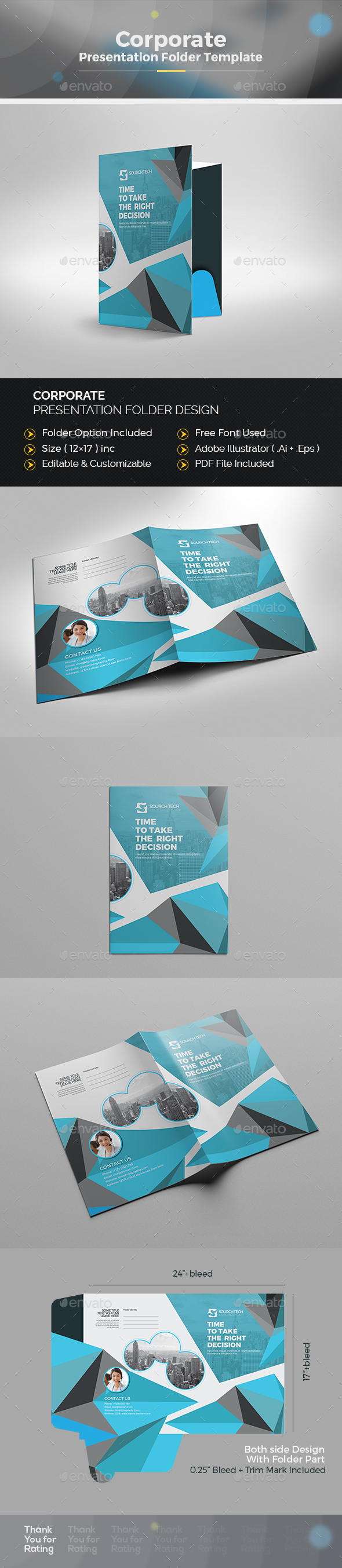 Corporate Presentation Folder - Stationery Print Templates