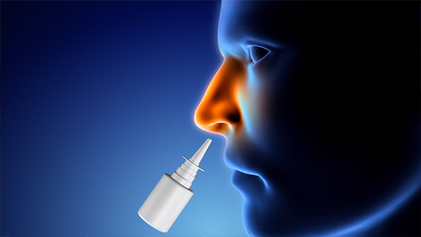 Nasal Spray Cold Disease Cure Concept