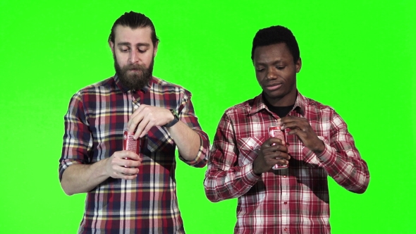 Two Man Drinks Cola Soda alt