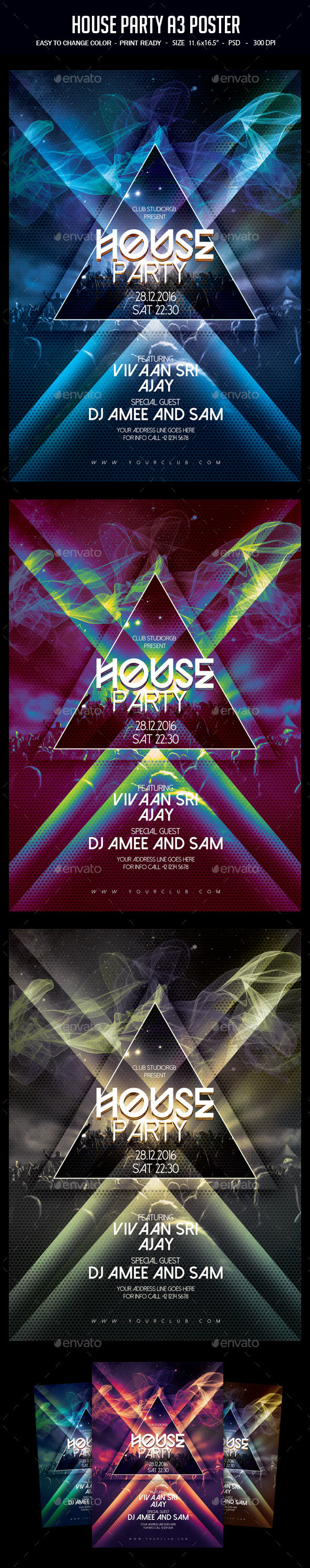 House Party A3 Poster - Clubs & Parties Events