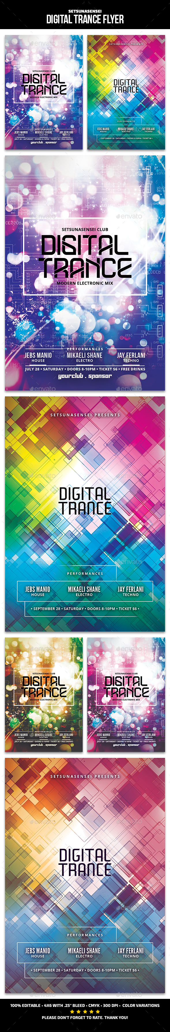 Digital Trance Flyer - Clubs & Parties Events