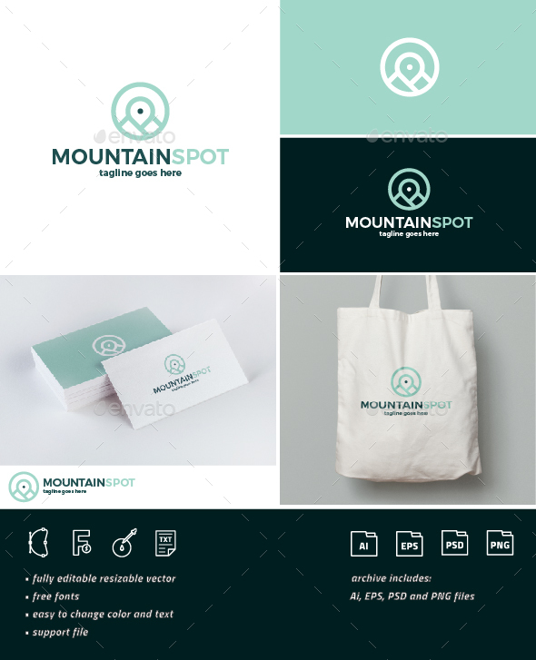 Mountain Spot Logo - Nature Logo Templates