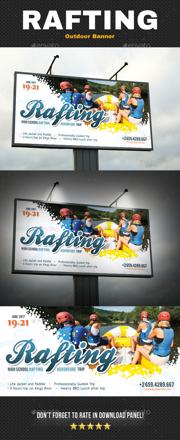 Rafting Outdoor Banner V2 - Signage Print Templates