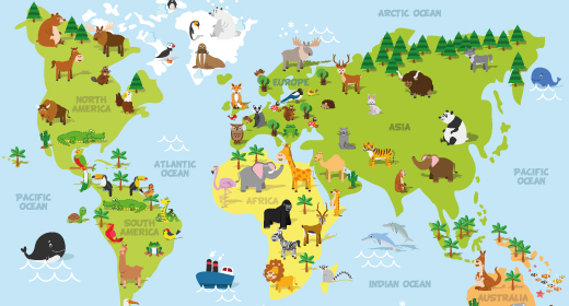 Cartoon World Maps