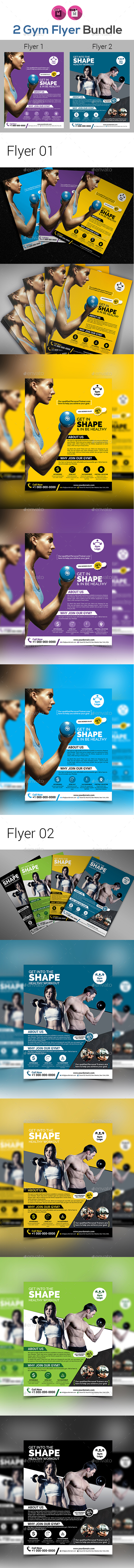 Gym Flyer Or Fitness Flyer Bundle V5