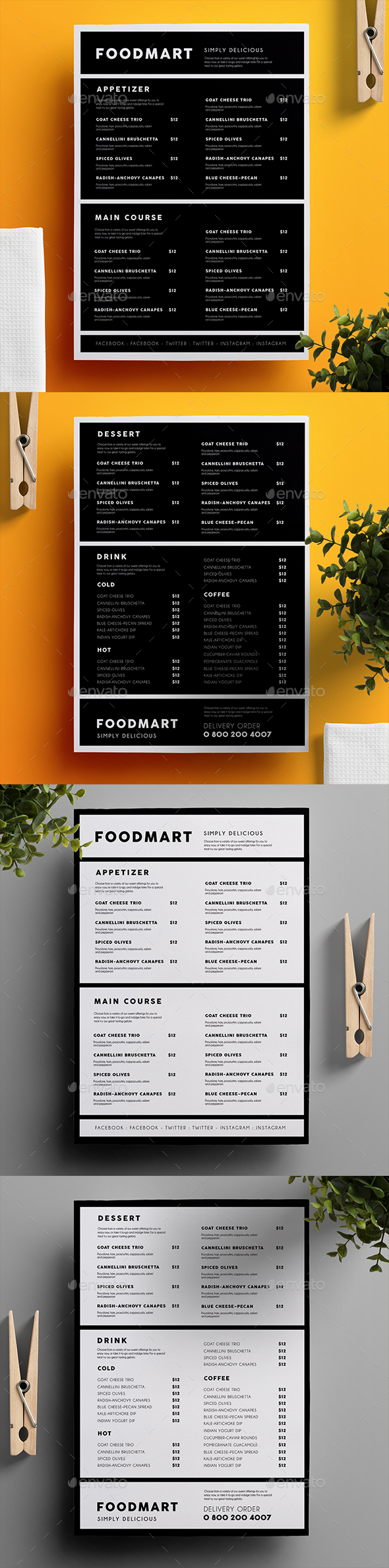 Simple Restaurant Menu 03 - Food Menus Print Templates