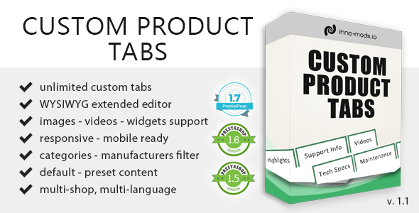 Custom Product Tabs for Prestashop - CodeCanyon Item for Sale