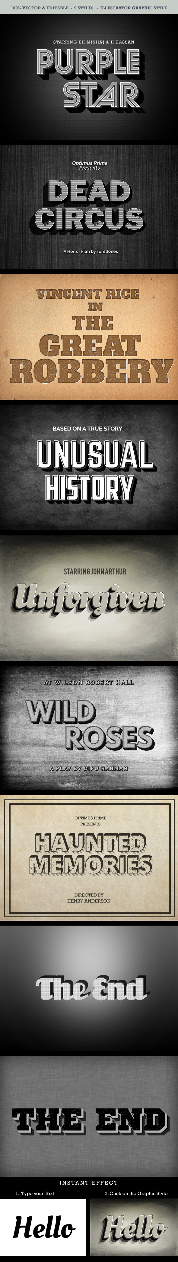 Vintage Movie Style - Illustrator Add-ons