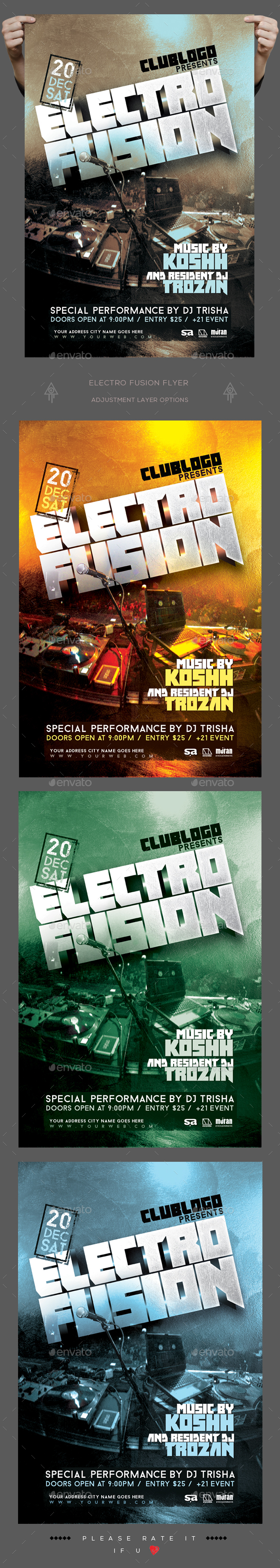 Electro Fusion Flyer - Clubs & Parties Events