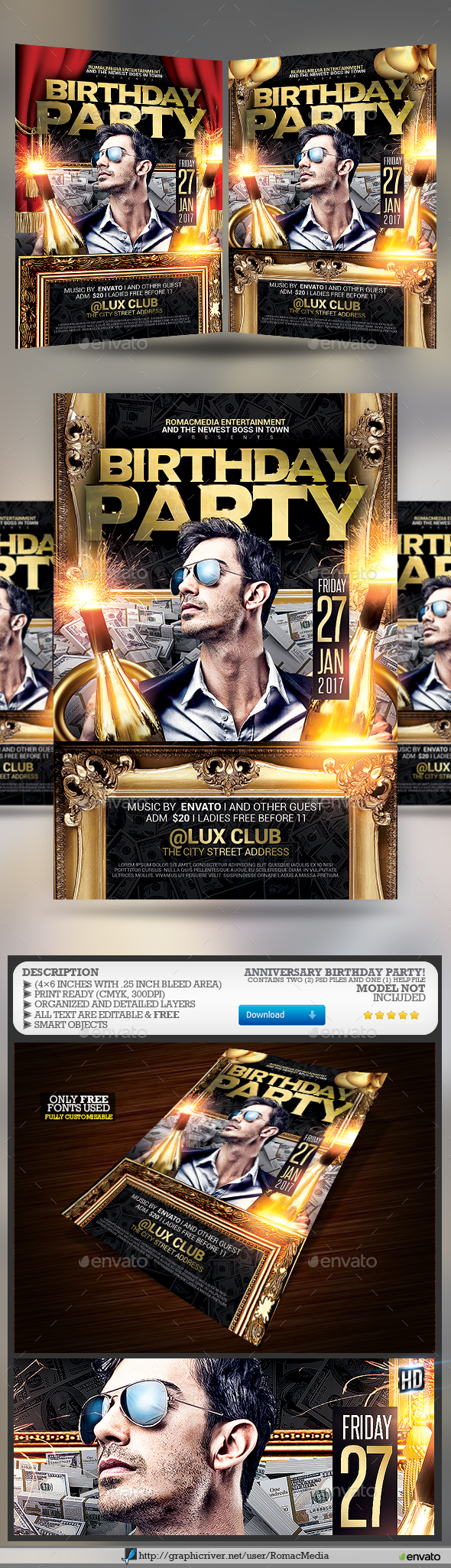Anniversary Birthday Party Flyer - Clubs & Parties Events