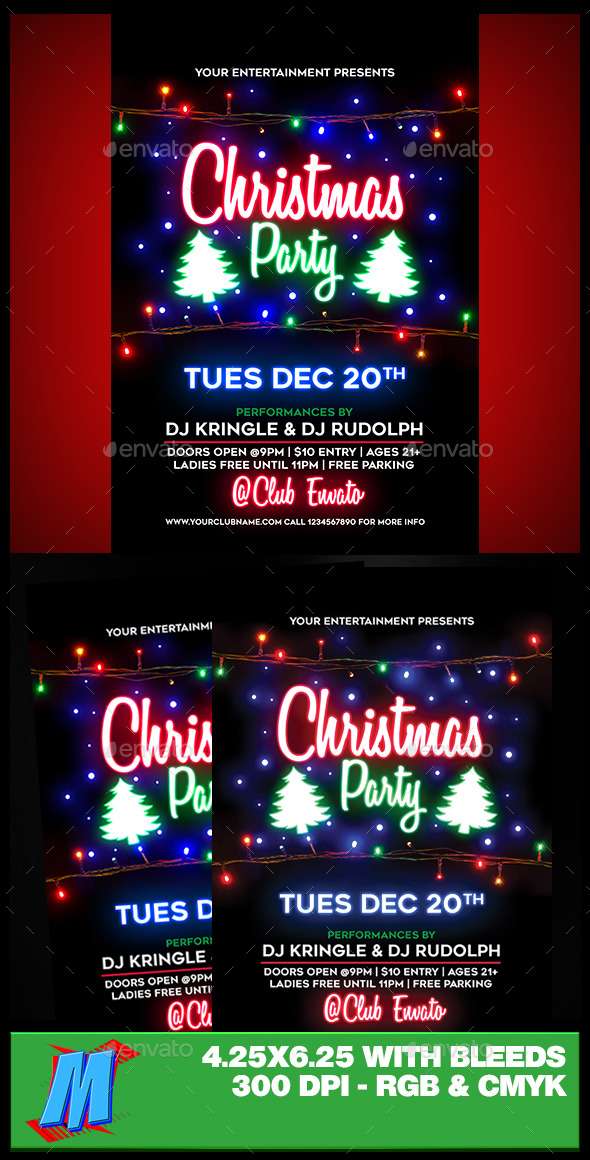 Christmas Party Flyer Template - Clubs & Parties Events