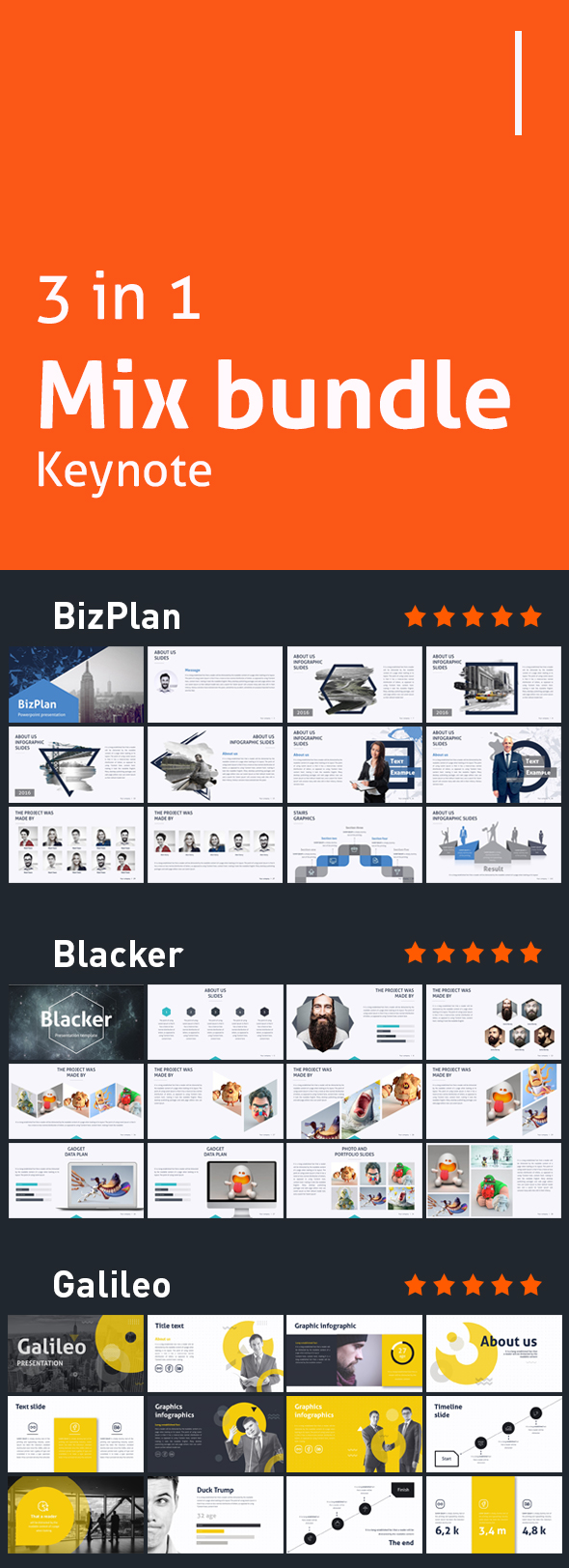 3 in 1 Mix bundle Keynote - Creative Keynote Templates