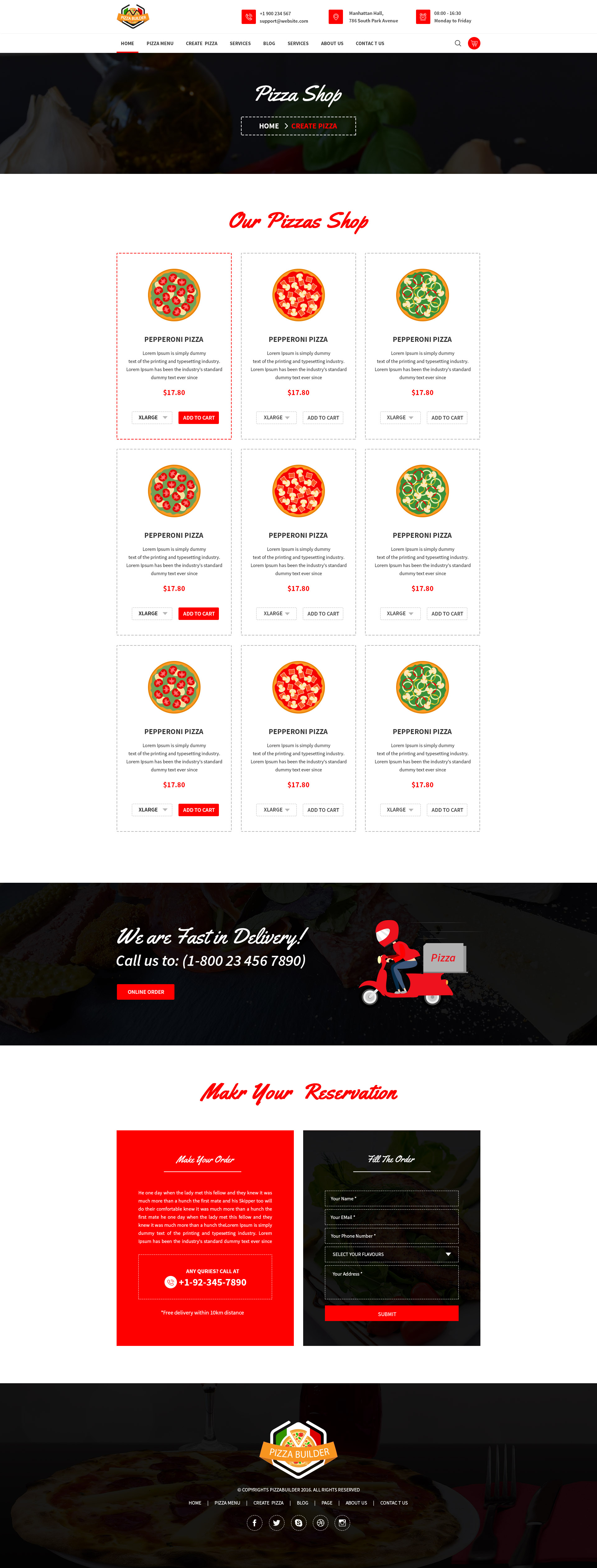Online Pizza Making Restaurant PSD