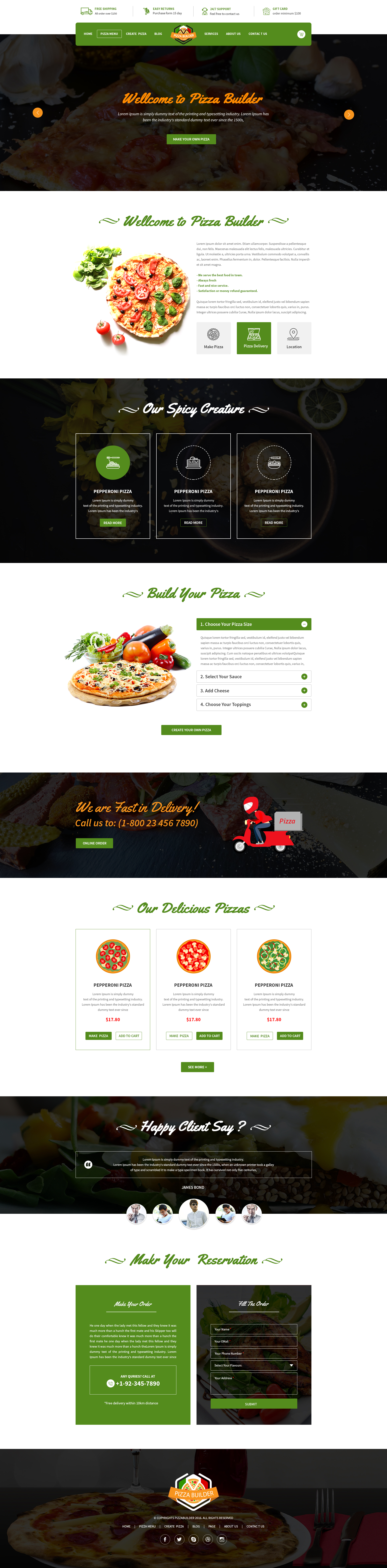 Online Pizza Making Restaurant PSD