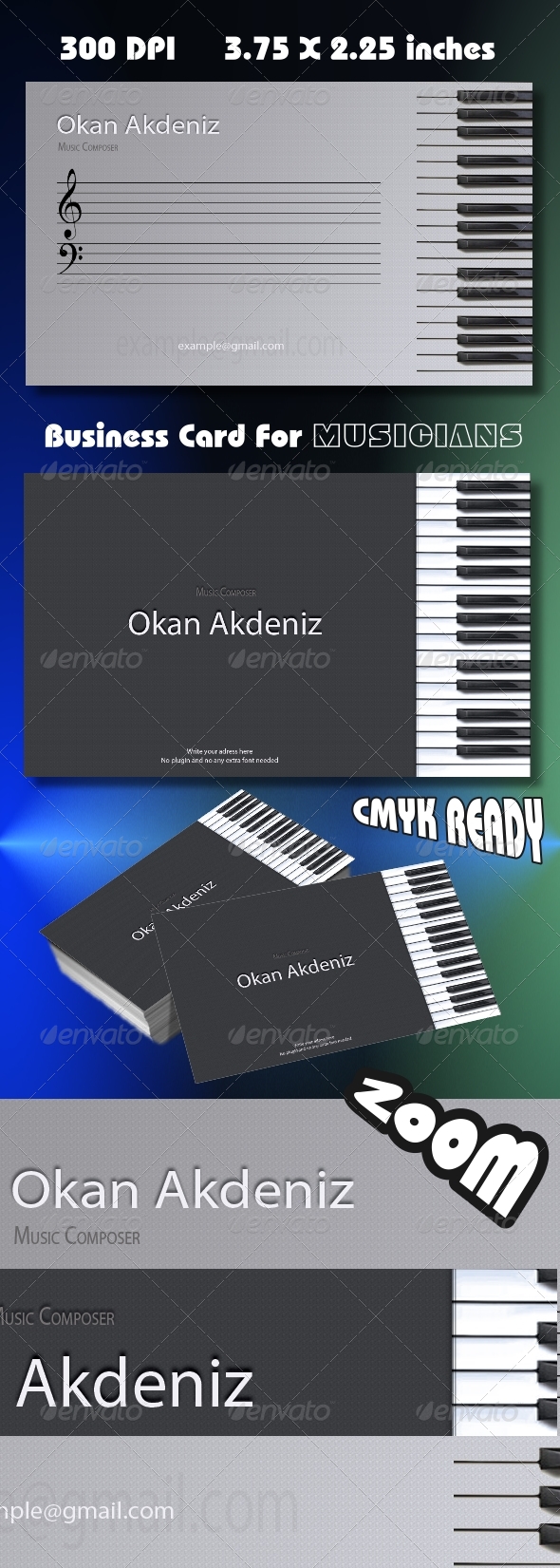 Musician Business Card - Industry Specific Business Cards
